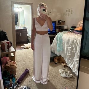 NWOT Showpo satin pant & top set both US 4